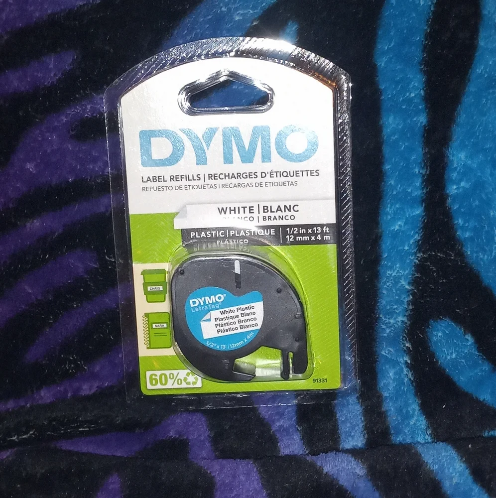 NIB Dymo White Plastic Label Refill For Dymo Handheld Label Maker